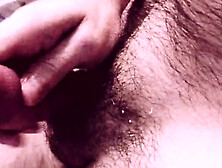 Big Dick Stubble Unshaved Pubis Man Close Up,  Ejaculation