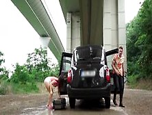 Fakehub - Car Dirty Babe Fucked By Big White Dick In Wet Pussy Hole