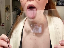 Erotic Asmr : Sloppy Screen/lens Licking (Mouth And Drool Bizarre)