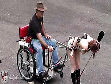 Naked Ponygirl Cart Pulling