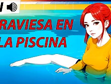 Joi Hentai,  Naughty In The Pool.  Spanish Voice.
