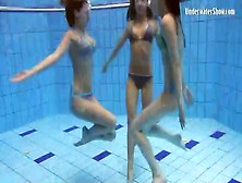 Go Swimming With Three Girls In Bikinis