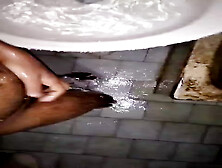 Pee And Washing His Small Cock Sexy Black Boy Touching Showing His Naked