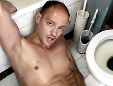 Piss And Cum In The Bathroom