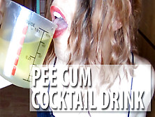 Enjoy My Pee And Cum Cocktail.  400Ml Pee Cum Drinking