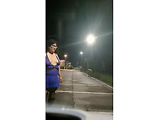 Sissy Vicky Ts Strolling The Parking At Night