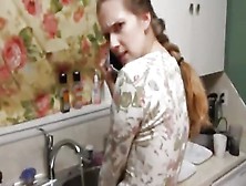 Amateur Caught In The Kitchen Bent And Done From Behind