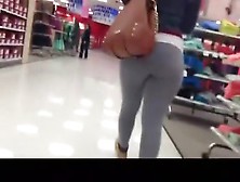 Big Ass Blonde Chick In Dark Gray Leggings