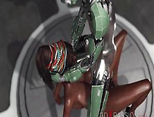 3Dxpassion - Sci-Fi Theme Male Android Rams Hard A Hot Ebony In The Lab