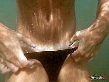 Pretty Naturist Babe Showing Her Wet Body In The Ocean And Underwater Boobies And Tight Vagina