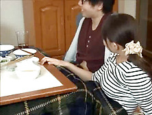 Japanese Stepmom Nails Son-In-Law Under Table