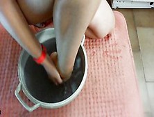 Very Kinky Toes For Nicoletta So Crazy That She Washes Them Into
