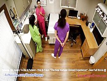 Schoolgirl Nurses Lenna Lux,  Angelica Cruz,  & Reina Practice Examining Each Other