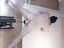 Straight Guy Fucked Balls Deep By Sex Machine,  With Ass To Mouth