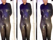 African Catsuit Leaking Sex Toy Orgasm