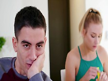 Excited Boy Cheats On Strict Girlfriend With Her Blonde Stepmom