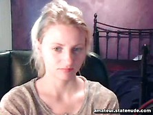Blond Horny Girl Fuck Bedpost And Bicycle On Webcam
