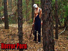 Monster In A Mask Fucks A Stuck Soldier In The Forest