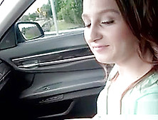 Teen Cuttie Bangs Handsome Stranger In Car