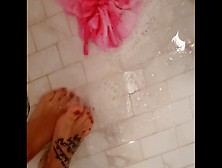 The Queen Playing In Bubbles Cleaning Feet