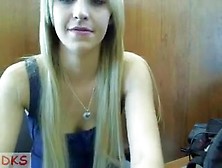 Blonde Immature Slut Teases On A Webcam