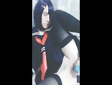 Modest Schoolgirl Shows Her Pussy~Cums When The Dildo Inside~
