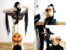 Halloween Video - Fucked Anal By My Sex Machine Until I Piss With Pleasure + Throat Pie Blowjob
