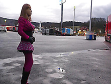 Monique - As A Bimbo Doll At A Parking Lot