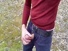Me Jerking-Off Outdoors At The Park And Cumming On My Jeans