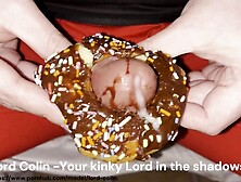 Large Cock And Balls Cum-Shot Through Tight Donut Hole Dirty