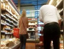 Tight Milf Behind In Jeans Shopping With Little Bend
