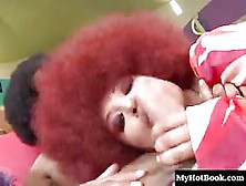 Jasmine Byrne Has A Red Afro And Ebony Skin.  She Loves Bright Colors,