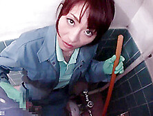 03C0524-Rape A Mature Cleaning Worker While Cleaning The Toilet And Make Her Suck His Cock
