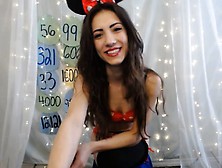 Beautiful Brunette Woman Striptease Webcam
