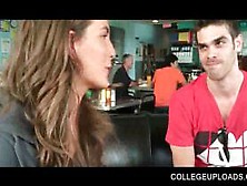 College Beauty Flashing Tits In A Restaurant