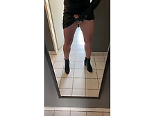 Cumshot In Leather Skirt And Ankle Boots