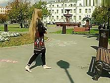 Russian Beauty Shows Off Her Feet In Public