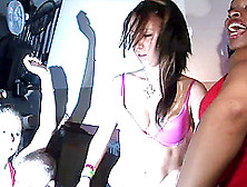 Charming Cowgirl In Bikini Displaying Her Nice Ass In The Club Party