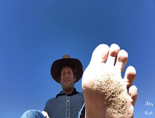 Outdoors Cowboy Dirty Gay Foot Worship & Joi