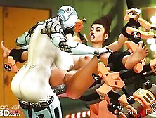 Futa Robot Anal Fucking A Tied Brunette Babe In A 3D Animation Porn