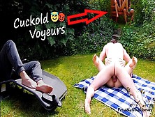 Public Park Wifey Sharing - Cuck-Old Fun With Masturbating Voyeurs
