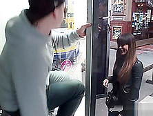 Amazing Mona Kim Gives A Facefucking Blowjob In Public
