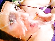 Cigarette Smoking Sissy Crossdresser Messy Self-Facial