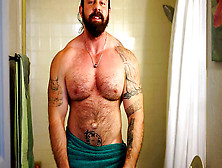 Muscle Worship,  Man Bodybuilder Shower,  Gay Bodybuilder