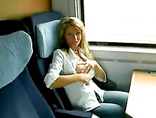 Horny Blonde Girlfriend Has Sex On The Train
