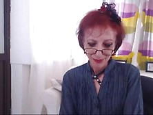 Skinny Granny Strips And Shows Off