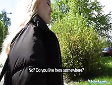 Public Agent Hawt Blond Student Banged Doggy Style In Forest For Money