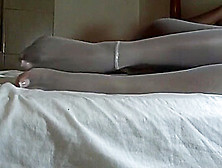 Ebony In White Stockings
