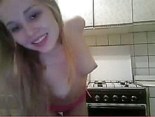 Webcam Girl Topless In Kitchen