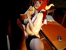 Bowsette Mounts Penis On A Chair Cowgirl | Super Mario Porn Parody